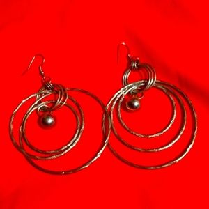 Silver earrings, very chic